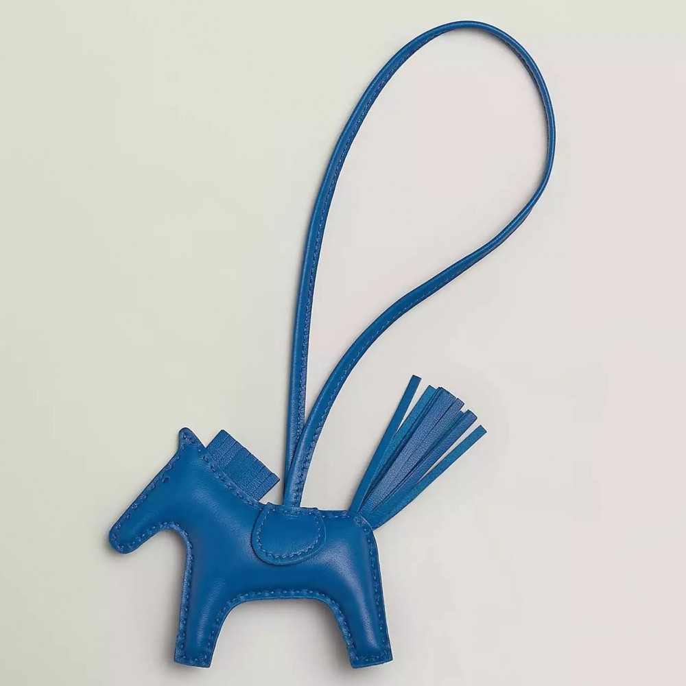High Quality Replica Hermes Rodeo PM Bag Charm in Blue France Lambskin $ 139 USD